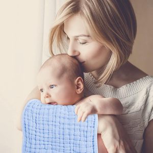 कस्टम आकार 100% जैविक कपास मस्लिन तौलिया धोने नवजात शिशु बर्प कपड़े पर्यावरण के अनुकूल गोट्स प्रमाणित ओएम सेवा - Product Image 2