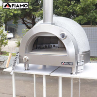 Mini four à pizza au gaz d'extérieur, construction en acier inoxydable et argile, capacité 50L, fonction de cuisson pour usage domestique et extérieur