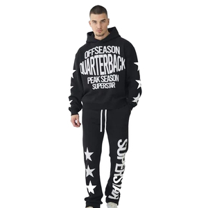 Mens Regular Fit Winter Tracksuit Custom Two Piece Hoodie and <b>Joggers</b> <b>Set</b> 100% Cotton Sportswear with Logo Service - Product Image 4