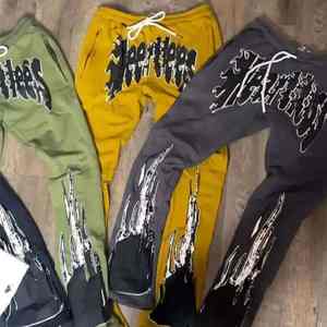 กางเกงสเวตเตอร์ผ้าฝ้ายสำหรับทั้งชายและหญิงกางเกงวิ่งแบบลำลองมีเชือกผูกปานกลางพิมพ์ลายหน้าจอได้ตามต้องการฤดูใบไม้ร่วงฤดูหนาว - Product Image 3