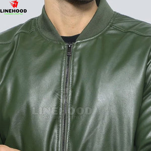 Chaqueta de piel de vaca de color personalizada para hombre con cuello levantado último diseño de ropa de calle para invierno - Product Image 4