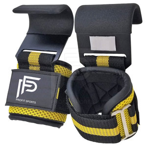 Crochets d'haltérophilie en cuir néoprène robuste avec logo personnalisable avec sangles de soutien de poignet confortables pour la sécurité du fitness en salle de sport - Product Image 4