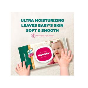 Mamamy Tropical 100% Lingettes humides en fibre de rayonne naturelle Nouvel ensemble de 80 pièces pour le nettoyage de bébé - Product Image 1