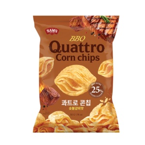 SAMAH BBQ Quattro Chips de Maíz con Sabor a Galbi Coreano, Sabor a Carne Ahumada, Textura Ondulada de Cuatro Capas, Paquete de Snacks Crujientes, Bocado Adictivo - Product Image 1