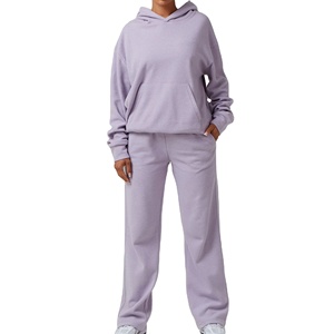 Ensemble de survêtement en molleton pour femmes grandes tailles, vêtements de sport décontractés, confortables et chauds, vêtements de détente, mode d'hiver - Product Image 1