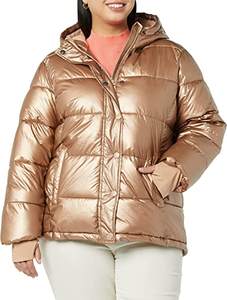 Chaqueta de plumón de alta calidad para mujer, Parka de invierno personalizada con cuello levantado y cremallera, Top acolchado de burbujas con brillo calentado - Product Image 3