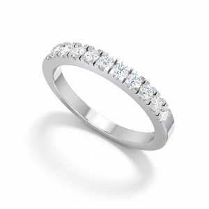 Bague à griffes partagées éternelle en or 14 carats et diamants naturels pour femmes - Product Image 1