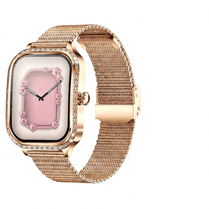 Montre connectée MK88 1,75 pouces pour femmes, moniteur de fréquence cardiaque et de pression artérielle, étanche IP67, tracker de fitness avec écran tactile et bleu - Product Image 1