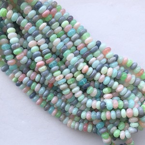 6mm 8mm 10mm naturel teint multi vert rose bleu jaune opale pierre lisse Rondelle perles brin pour la fabrication de bijoux noués à la main - Product Image 1