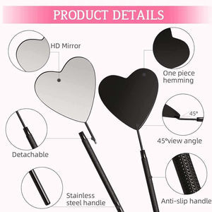 Premium Pro Eyelash Tech Rear-View Cosmetic <b>Mirror</b> High Definition Stainless Steel Gold-Plated Personalized Single-Sided - Product Image 3