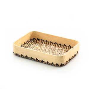 Artisan Rattan Serving <b>Tray</b> With Trendy Sleek Pattern Perfect For Coffee Table Decor Serving <b>Snacks</b> And Drinks - Product Image 5