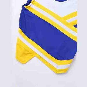 Uniforme de Animadoras Juvenil Personalizado con Logotipo en Amarillo, Azul y Blanco, Vestido de Animadoras Transpirable para Competencia, Precio de Fábrica - Product Image 5