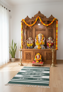 Tapis rectangulaire fantaisie en coton tissé à la main avec motif moderne lavable en machine pour la maison, les voyages et les pique-niques - Product Image 3