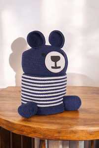Decorative Teddy Shaped Cotton <b>Rope</b> Storage <b>Basket</b> Baby <b>Laundry</b> Hampery Kids Toy Organizer with Clothing Use Playroom <b>Basket</b> - Product Image 4