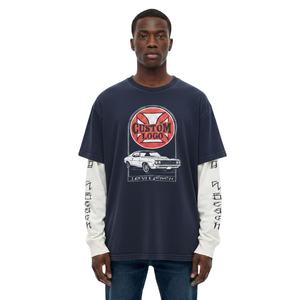 Camiseta de Manga Larga de Doble Capa de Alta Calidad, Estilo Urbano, con Estampado, para Hombre - Product Image 2