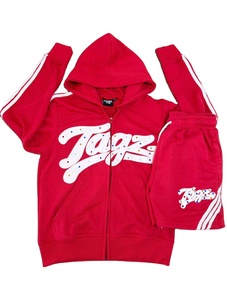 Conjunto de Sudadera con Capucha y Pantalones Cortos de Dos Piezas para Hombre, Personalizado con Logotipo, en Felpa Francesa 100% Algodón, Impresión Serigráfica y Bordado, Estilo Urbano - Product Image 3