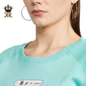 Sweatshirts à col rond en coton pour femmes Séchage rapide Respirant Sweatshirts doux coréens pour femmes Coupe régulière Sweatshirts à manches longues - Product Image 5