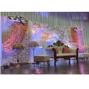 Paredes de Velas para Decoración de Escenarios de Compromiso, Pared de Velas Brillantes y Elegantes para Decoración de Escenarios, Decoración de Escenarios para Recepciones de Bodas Asiáticas - Product Image 1