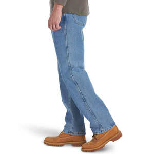 Jeans en denim pour homme de haute qualité, respirant, d'hiver, uni, streetwear, taille plus, coupe droite, délavé, taille mi-haute, léger - Product Image 1