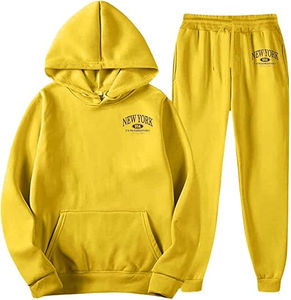 2025 conjunto de chándales de moda de invierno personalizados de gran tamaño Jogger Hoodie transpirable ligero gimnasio Streetwear hombres mujeres al por mayor - Product Image 2