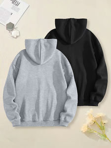 Sudadera con Capucha Personalizada para Hombre, Ligera, de Poliéster/Algodón, Transpirable, de Secado Rápido, con Logotipo Extra Grande, Color Liso, con Capucha - Product Image 6