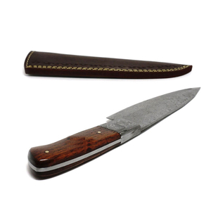 Cuchillo de chef forjado de primera calidad, hoja de acero de Damasco, mango de madera, cuchillo de cocina hecho a mano duradero, respetuoso con el medio ambiente de Pakistán - Product Image 6
