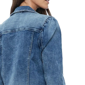 Veste en jean en jean pour femmes sur mesure Vêtements d'extérieur décontractés Veste en jean boutonnée pour femmes - Product Image 6