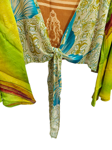 เสื้อชายหาดผ้าไหมสั้นหลากสีเสื้อเบลาส์ผ้าไหมหลากสีใส่ในบ้าน - Product Image 3