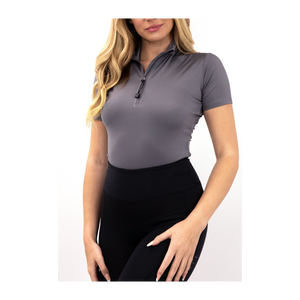 Chemises équestres à manches courtes pour femmes, vêtements d'équitation avec fermeture éclair - Product Image 4