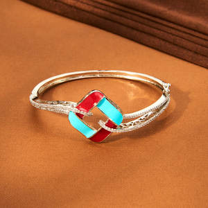 Cubic Zirconia Classic Meenakari Kada con chapado en rodio Exportador de joyería de moda en la India - Product Image 5