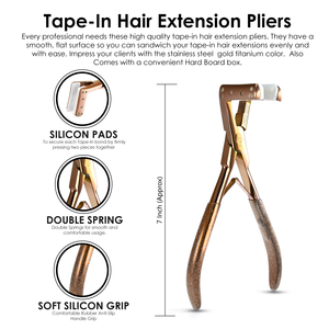 Herramienta para Extensiones de Cabello, Pinzas para Extensiones de Cinta Adhesiva, Pinzas de Acero Inoxidable con Empuñadura de Goma, Herramienta para Aplicación de Extensiones de Cabello - Product Image 3