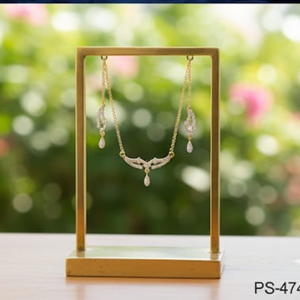 Premium AD Pendant Set Elegante joyería hecha a mano elegante para ocasiones festivas nupciales Piedra natural de moda para bodas - Product Image 4