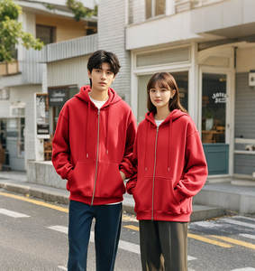 ชุดวอร์มแบบมีซิป ผ้าหนา 460 กรัม คุณภาพสูง พิมพ์โลโก้ได้ตามต้องการ ไซส์ใหญ่พิเศษ สำหรับผู้ชายและผู้หญิง - Product Image 2