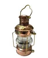 Lanterne Nautique Antique en Laiton Faite à la Main, Métal Doré, Logo Personnalisé Imprimé UV, Décoration d'Intérieur pour Cadeau de Noël, 4,5x10 Pouces