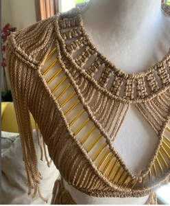 Vestido bohemio de macramé para fiesta de playa, Top corto para mujer, Vestido de playa de macramé - Product Image 2