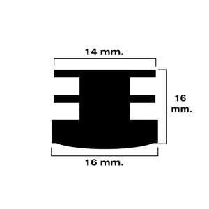 Tappo interno rotondo nero da 16 mm. Confezione blister da 4 pezzi. - Product Image 3
