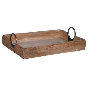 <b>Restaurants</b> <b>Supplies</b> Breakfast Serving Tray Wooden Large Tray With Metal Handles Multifunctional Duty Tray for Kitchen Accessory - Product Image 1