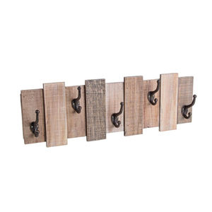 Vintage Wood <b>Wall</b> <b>Key</b> Holder With 6 Metal Hooks Great Quality Solid Wood <b>Wall</b> Mount Coat <b>Rack</b> <b>For</b> Home Decor Organizer - Product Image 1