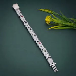 Pulsera Unisex de Plata 925 con Piedras de Moissanita Multicolor Estilo Hip Hop Iced Pulsera de Diamantes Fabricación India - Product Image 5