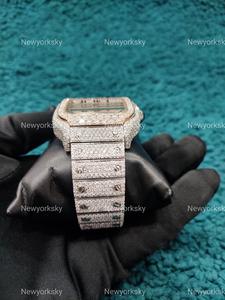 Reloj de pulsera de acero inoxidable de lujo personalizado de alta calidad Original estilo Hip Hop Iced Moissanite reloj de diamantes - Product Image 3