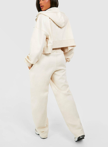 Conjunto Deportivo de 2 Piezas de Estilo Urbano Personalizado ODM, Sudadera Corta con Cremallera y Pantalones Deportivos de Pierna Recta, Cintura Alta, Ropa Deportiva Activa - Product Image 6