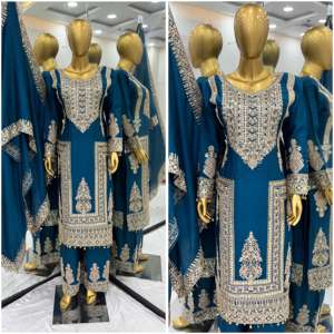 Georgette อินเดียสไตล์ salwar kameez ชุดปาร์ตี้ออกแบบมาสำหรับฤดูร้อน - Product Image 6