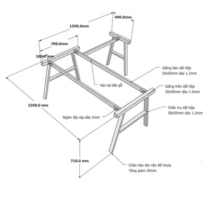 AConcept Industrial-Style Heavy-Duty L-Shaped Metal <b>Desk</b> Legs Assembly Required for Table <b>Desk</b> Hospital Kitchen (HCAC020) - Product Image 3