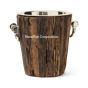 ถังเบียร์น้ำแข็งเคลือบทองทำจากไม้หยาบมีพื้นผิวเป็นเอกลักษณ์ทำจากสเตนเลสสตีลมีพื้นผิวที่ไม่เหมือนใครสำหรับปาร์ตี้บาร์แวร์สำหรับอาหารค่ำ - Product Image 3