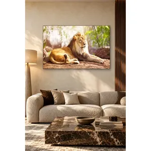 Impression sur toile : Lion mâle Fida repose sur une roche - Product Image 2