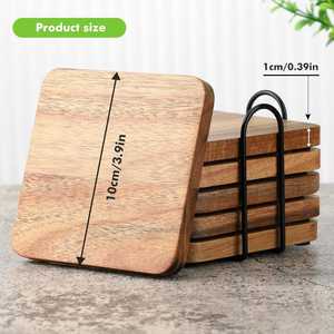 Dessous de verre élégants en bois de noyer Décoration de table artisanale pour la maison Tapis et tampons en bois sophistiqués - Product Image 3