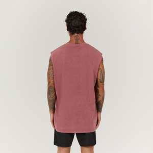 Men's Custom Sleeveless Acid Wash T-Shirt Vintage Distressed <b>Plain</b> Dyed Jersey Fabric Sprig Summer Used Sleeveless <b>Tshirt</b> Men - Product Image 2