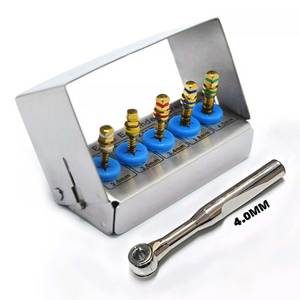 ชุดขยายกระดูกสำหรับปลูกฝังฟันสัตว์เลี้ยง แบบใช้ซ้ำได้ 5 ชิ้น พร้อมสกรูและประแจ 4 มม. เครื่องมือผ่าตัดสำหรับสุนัข ใหม่ - Product Image 1