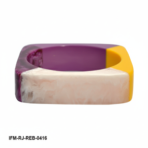 Bracelet carré perspicace et éclatant, rétro moderne, en résine bicolore, cadeau pour elle - Product Image 1