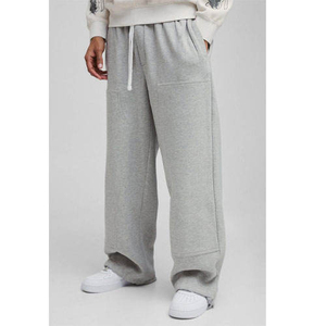 Pantalons de survêtement décontractés pour hommes en coton 100% lavé sur mesure, taille mi-haute, fermeture éclair, couleur unie, pantalon baggy, pantalon de survêtement streetwear - Product Image 6